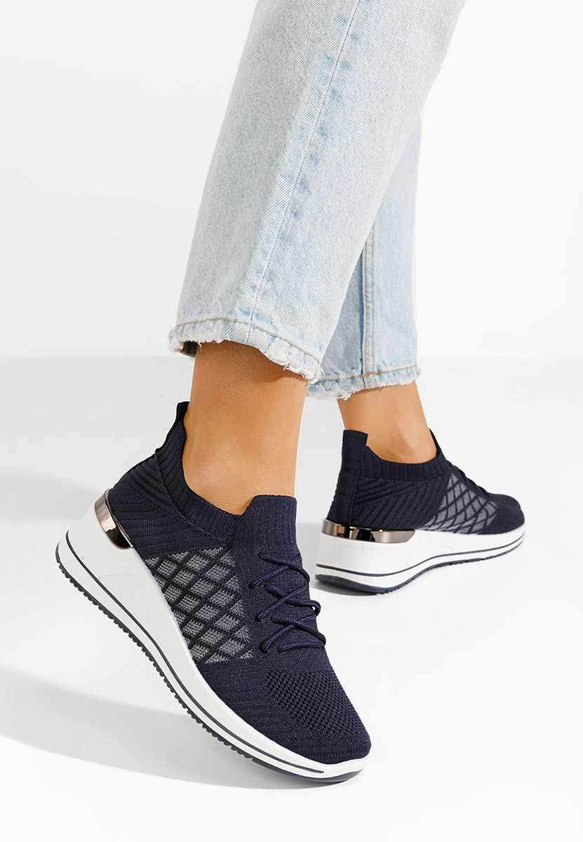 Sneakers con zeppa Uvesa blu marine