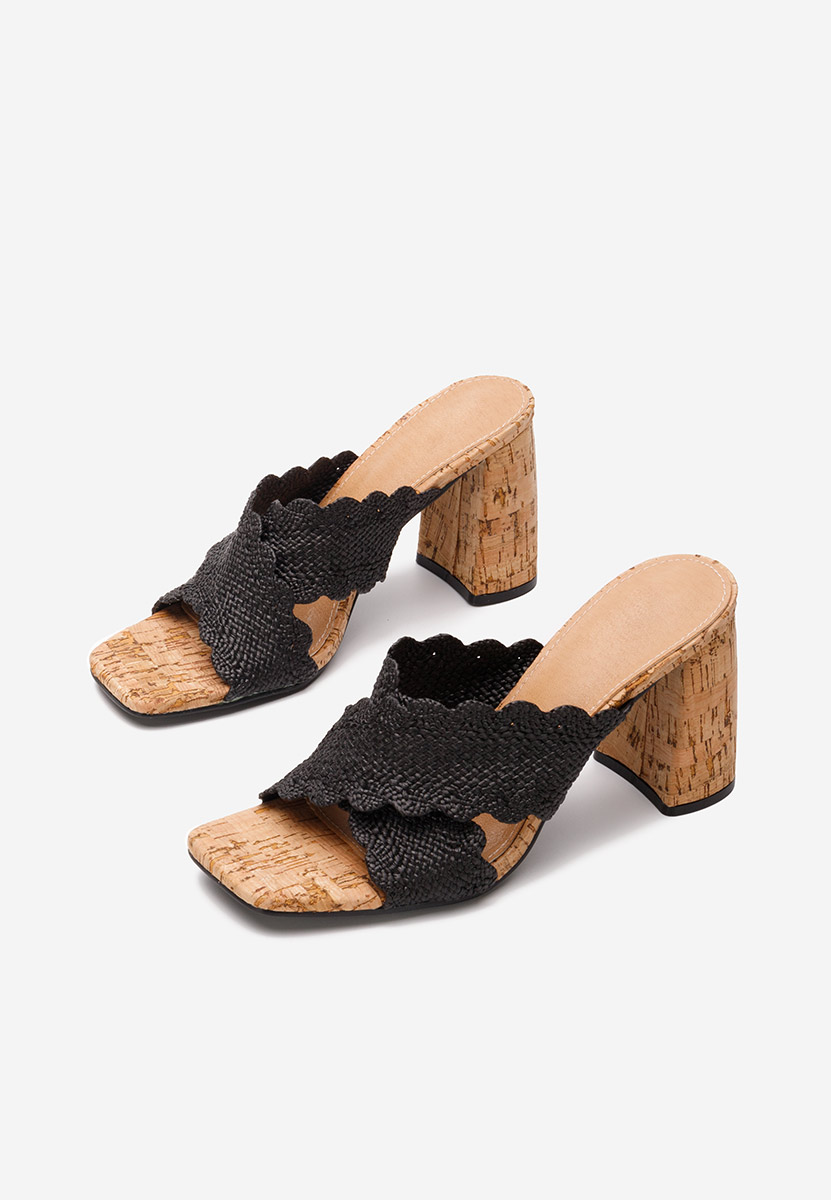 Ciabatte con tacco Alianna nero