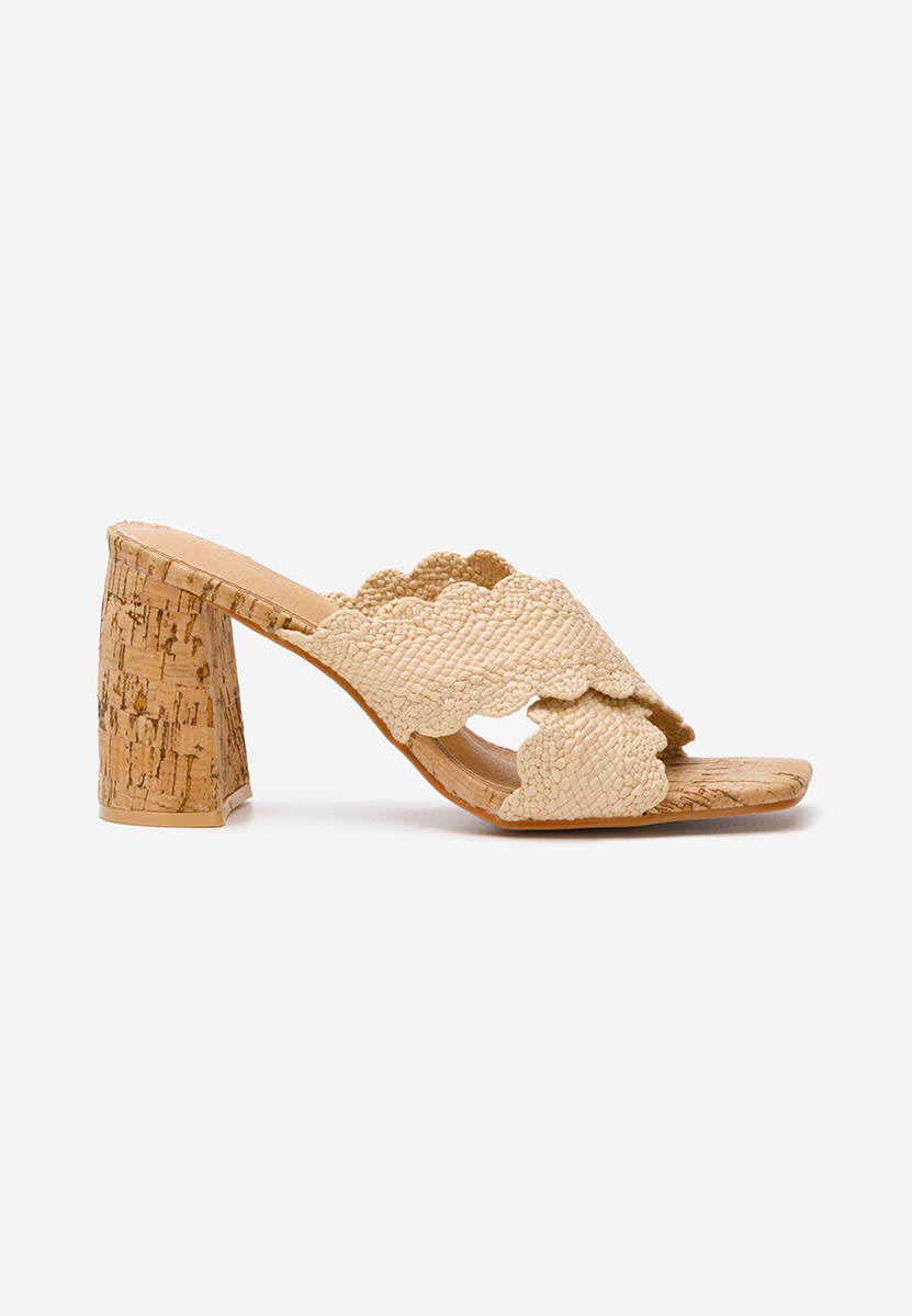 Ciabatte con tacco Alianna beige
