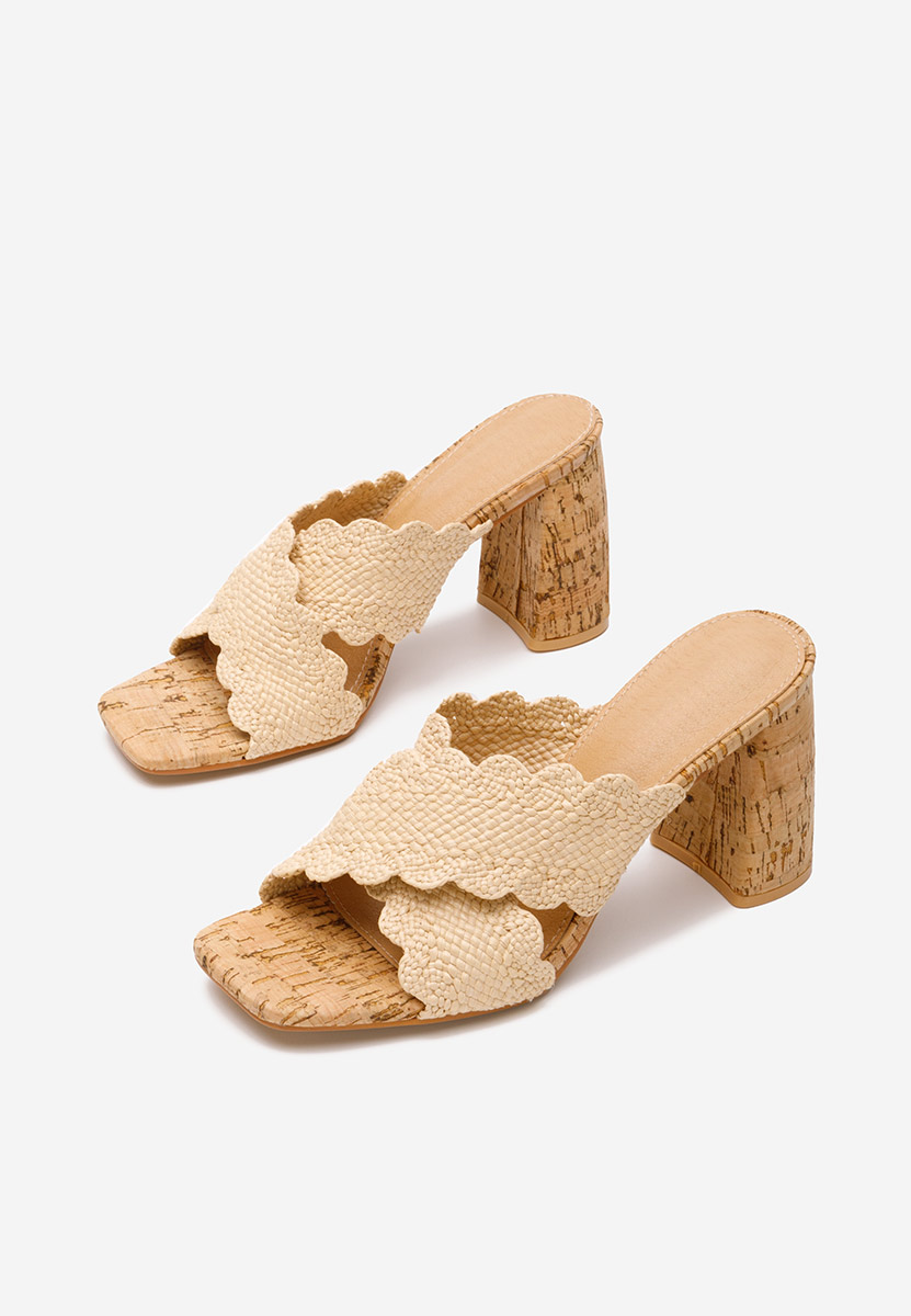 Ciabatte con tacco Alianna beige