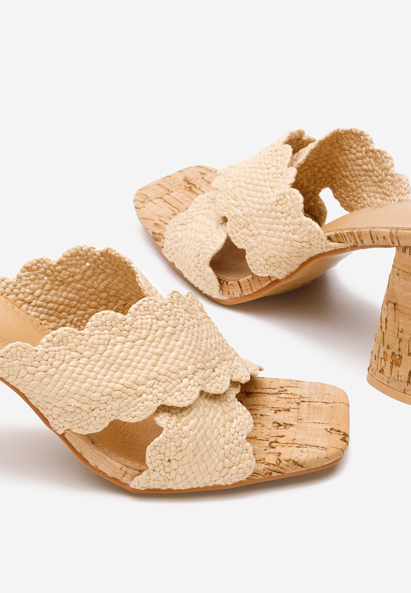 Ciabatte con tacco Alianna beige