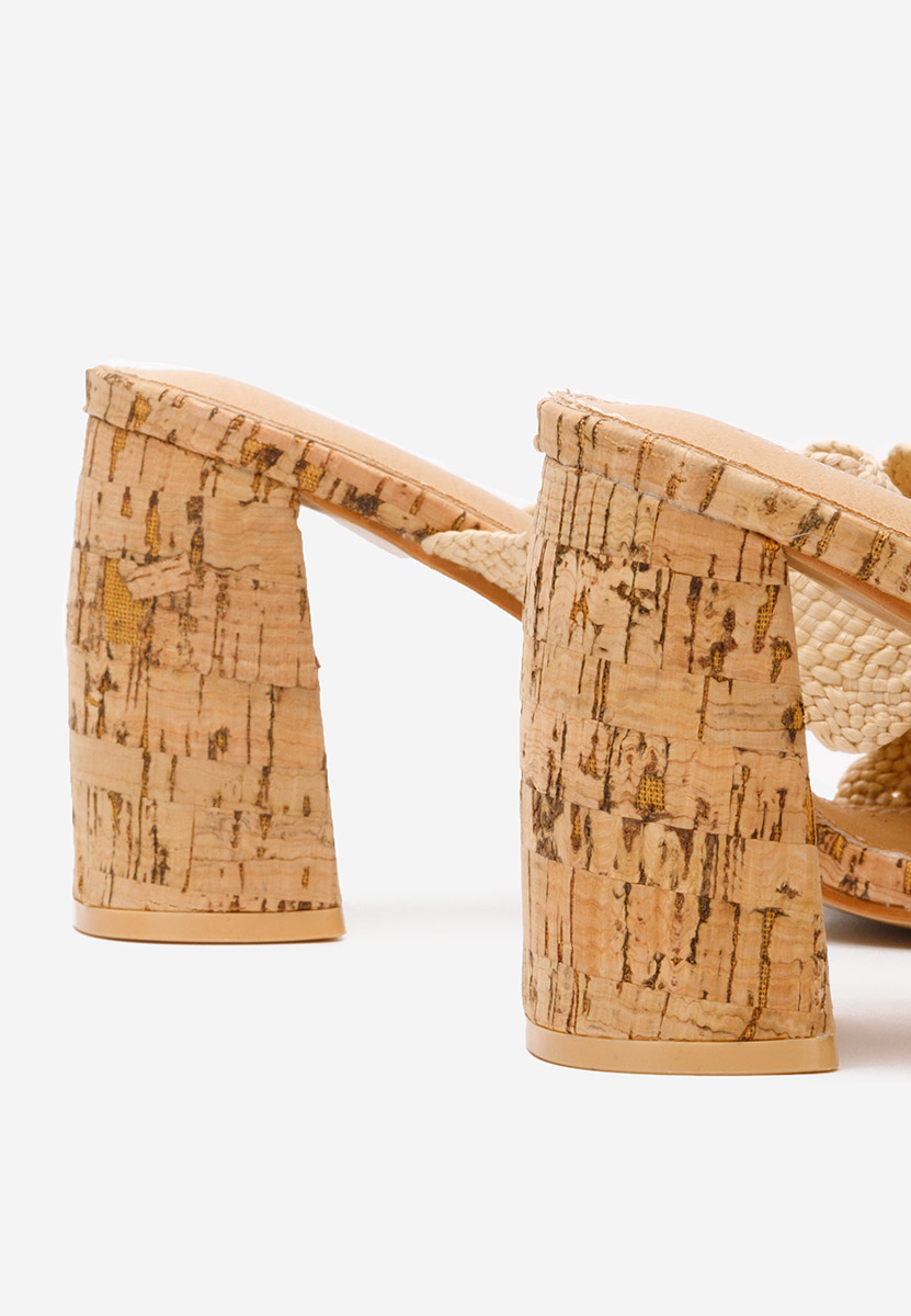 Ciabatte con tacco Alianna beige