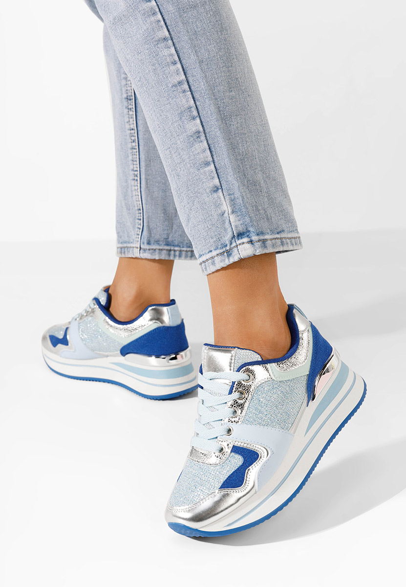 Sneakers con plateau Daisie azzurro