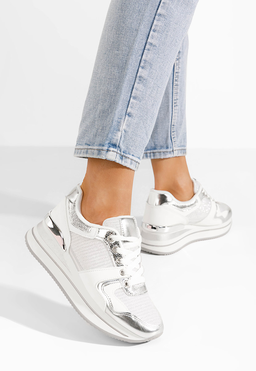 Sneakers con plateau Daisie argento
