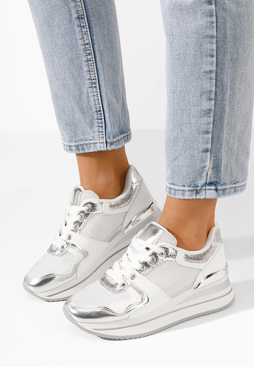 Sneakers con plateau Daisie argento