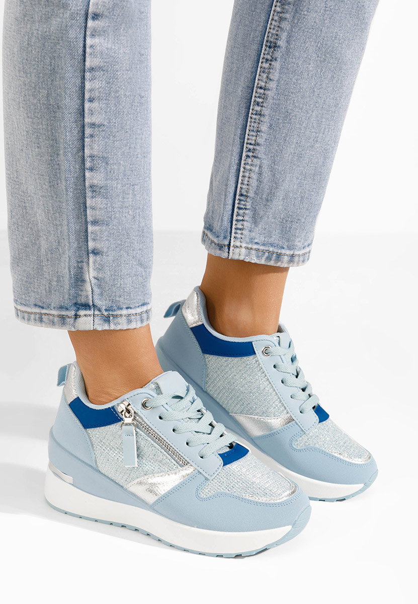 Sneakers con zeppa Zenna azzurro