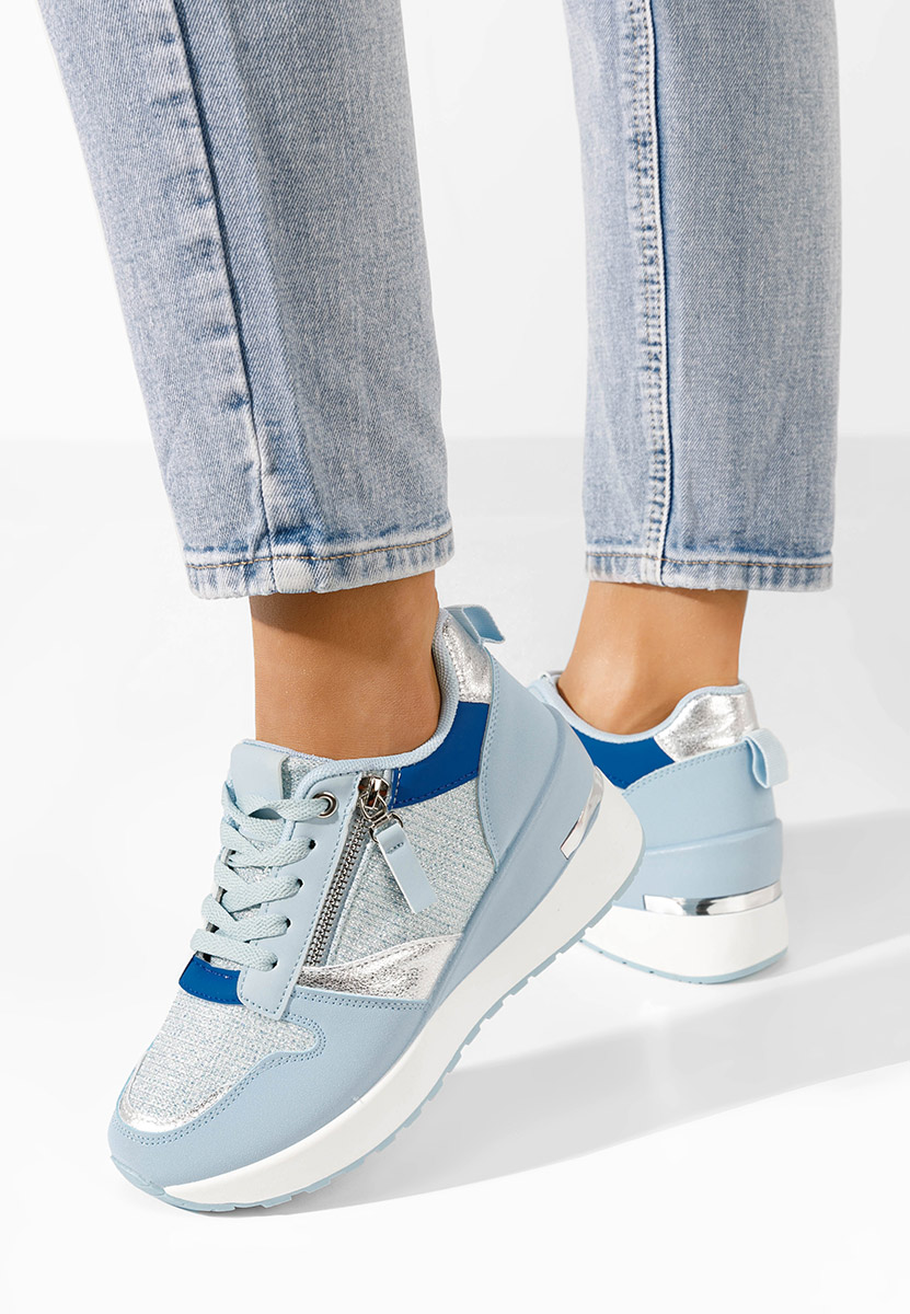 Sneakers con zeppa Zenna azzurro