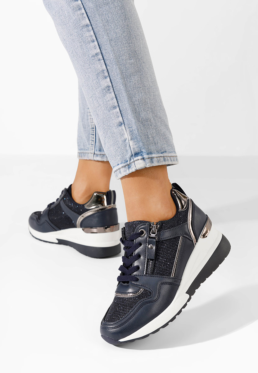 Sneakers con zeppa Rafina V2 blu marine
