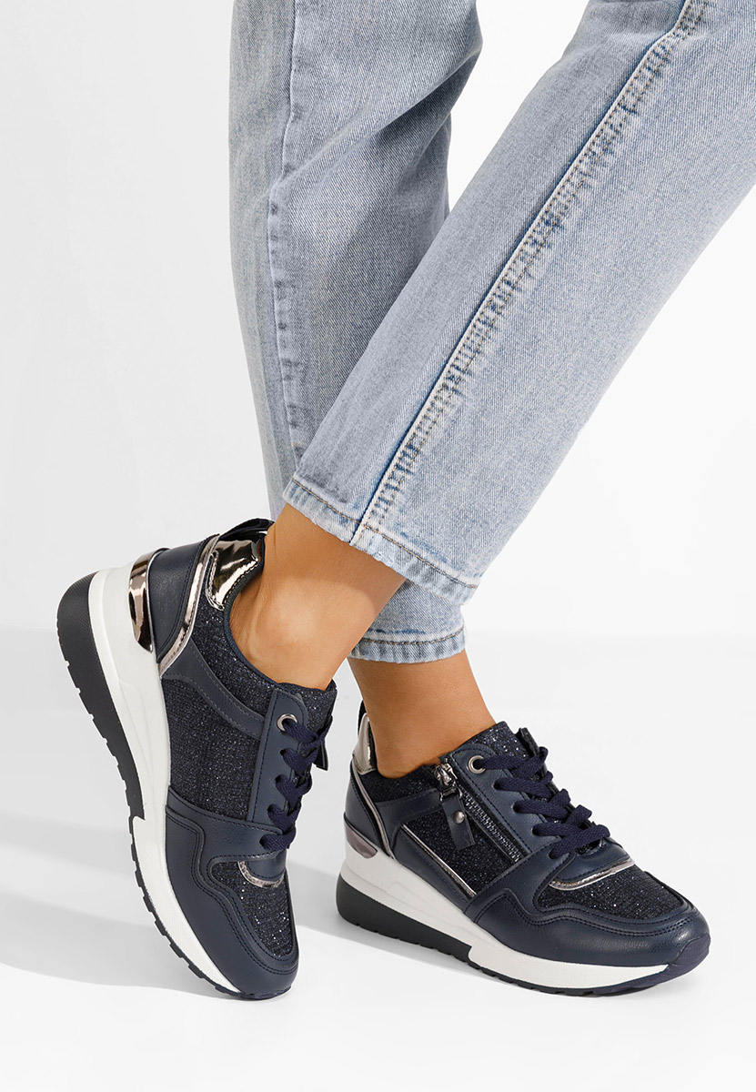 Sneakers con zeppa Rafina V2 blu marine