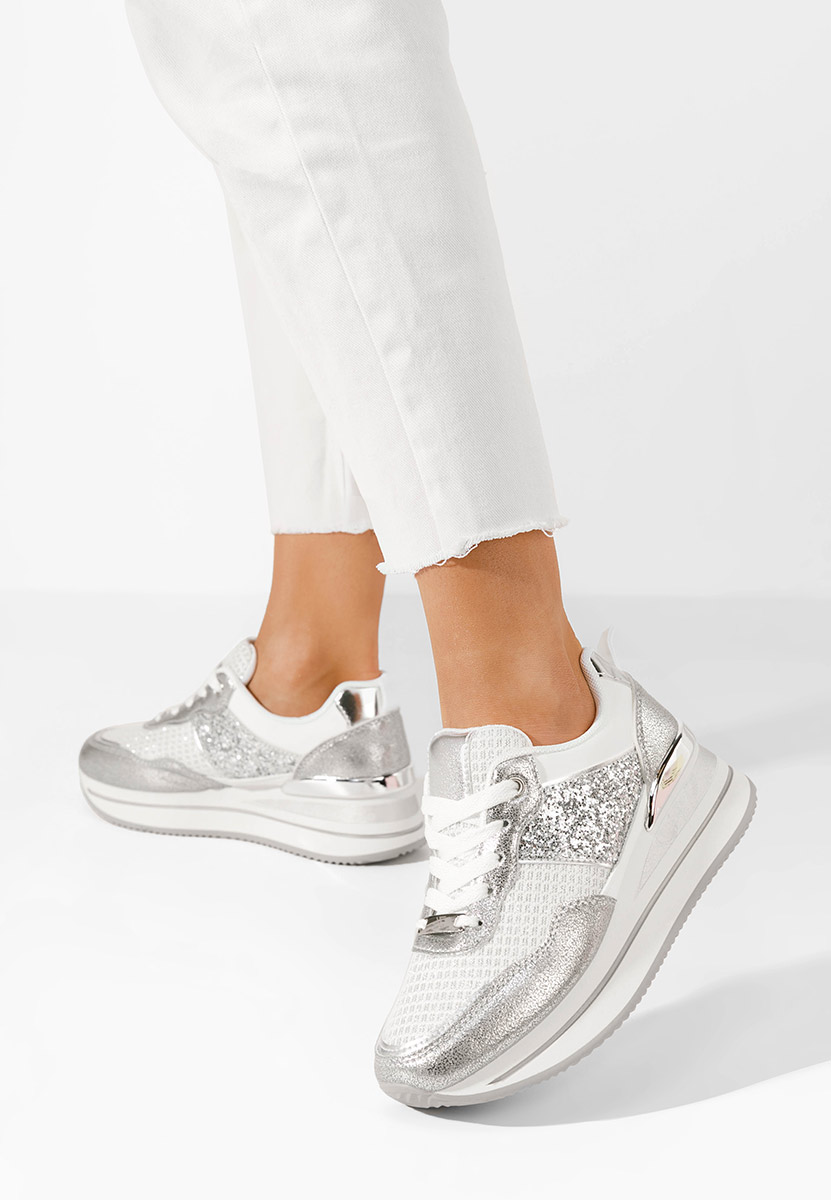 Sneakers con plateau Hanifa argento