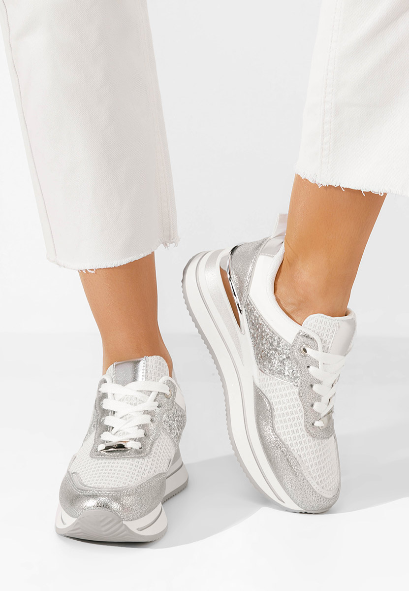 Sneakers con plateau Hanifa argento