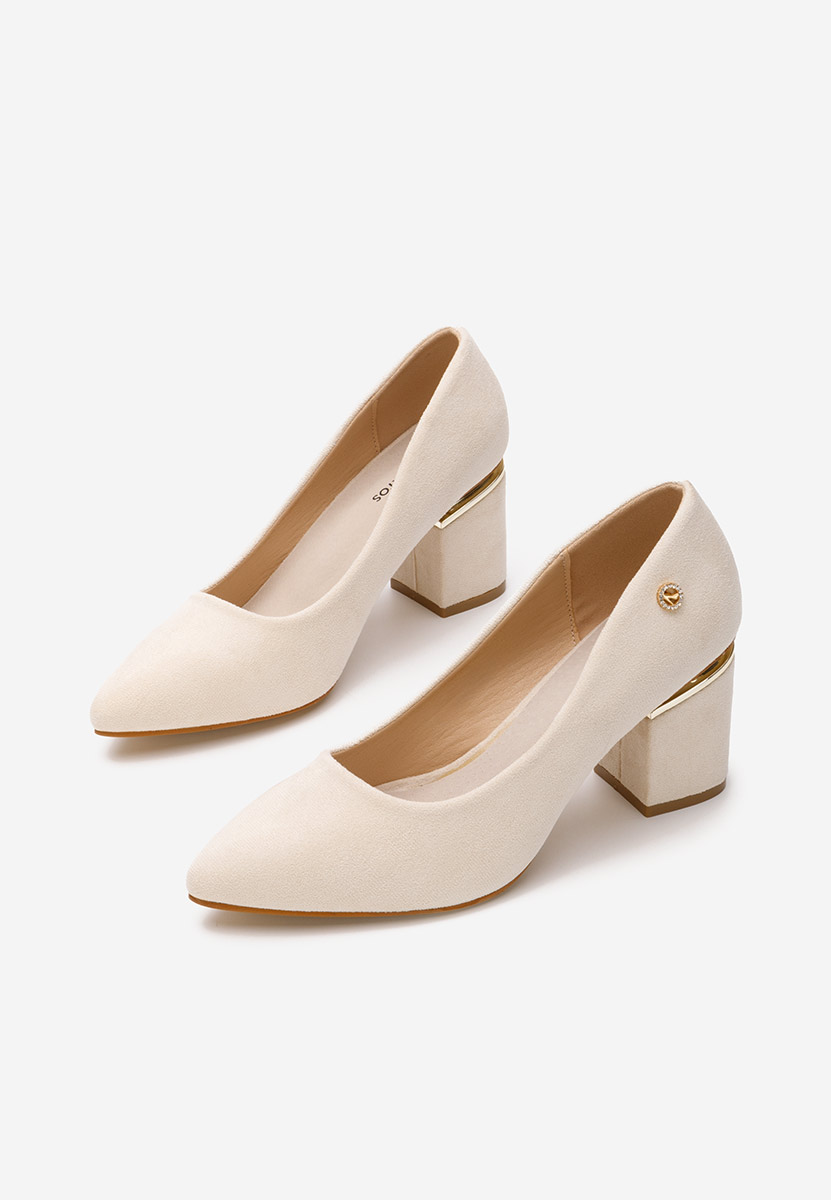 Décolleté tacco largo Nelia V2 beige