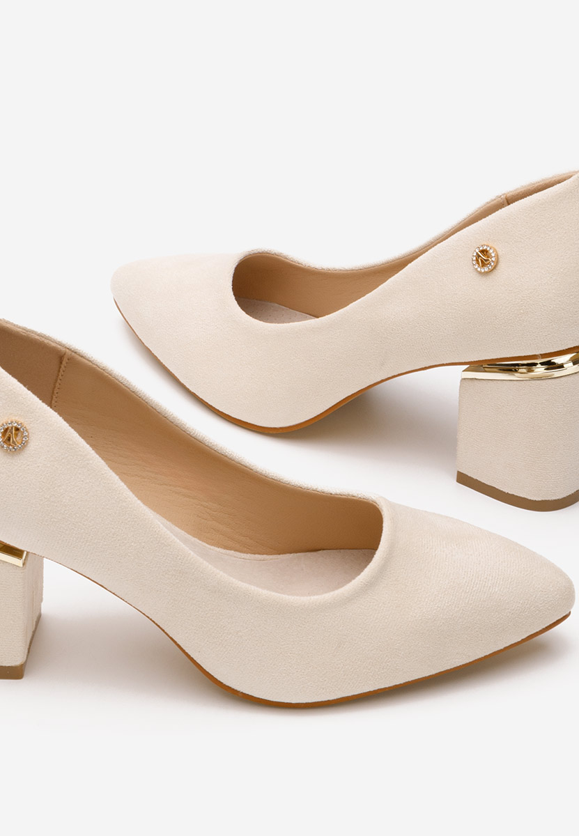 Décolleté tacco largo Nelia V2 beige