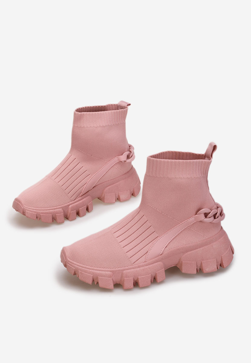 Sneakers donna alte tipo calzino rosa Milo