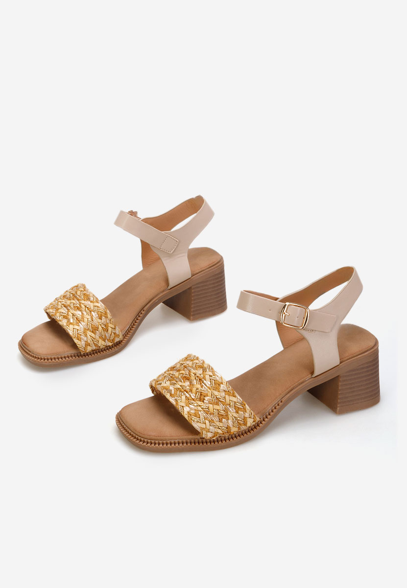 Sandali con tacco largo Ingrid Beige