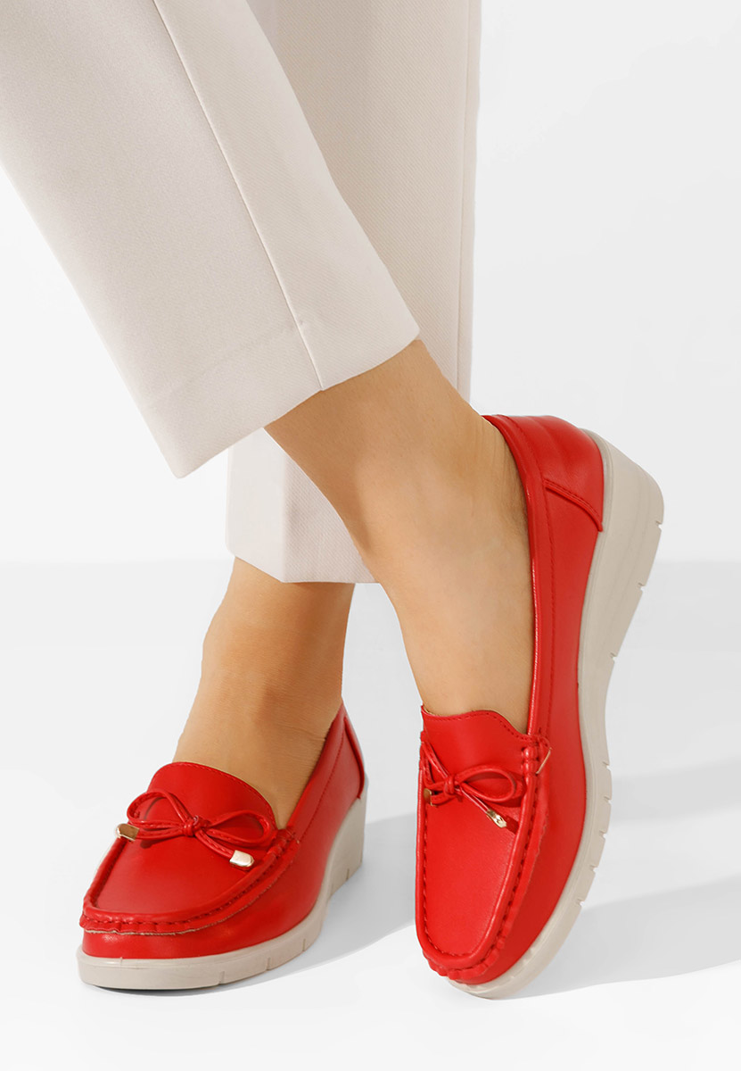 Mocassini donna platform Karenna rosso