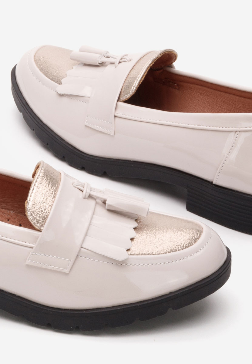 Mocassini da donna in vernice Luciara beige