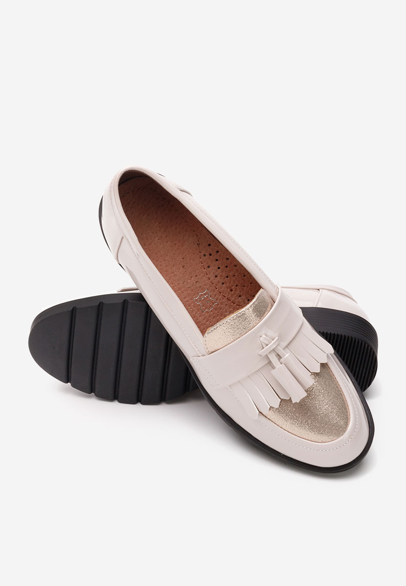 Mocassini da donna in vernice Luciara beige