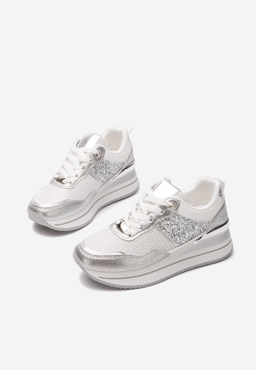 Sneakers con plateau Hanifa argento