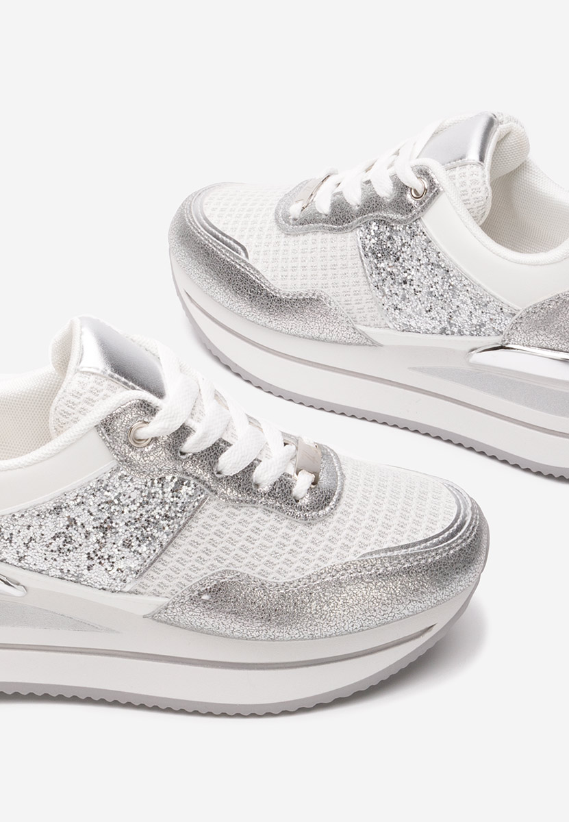 Sneakers con plateau Hanifa argento