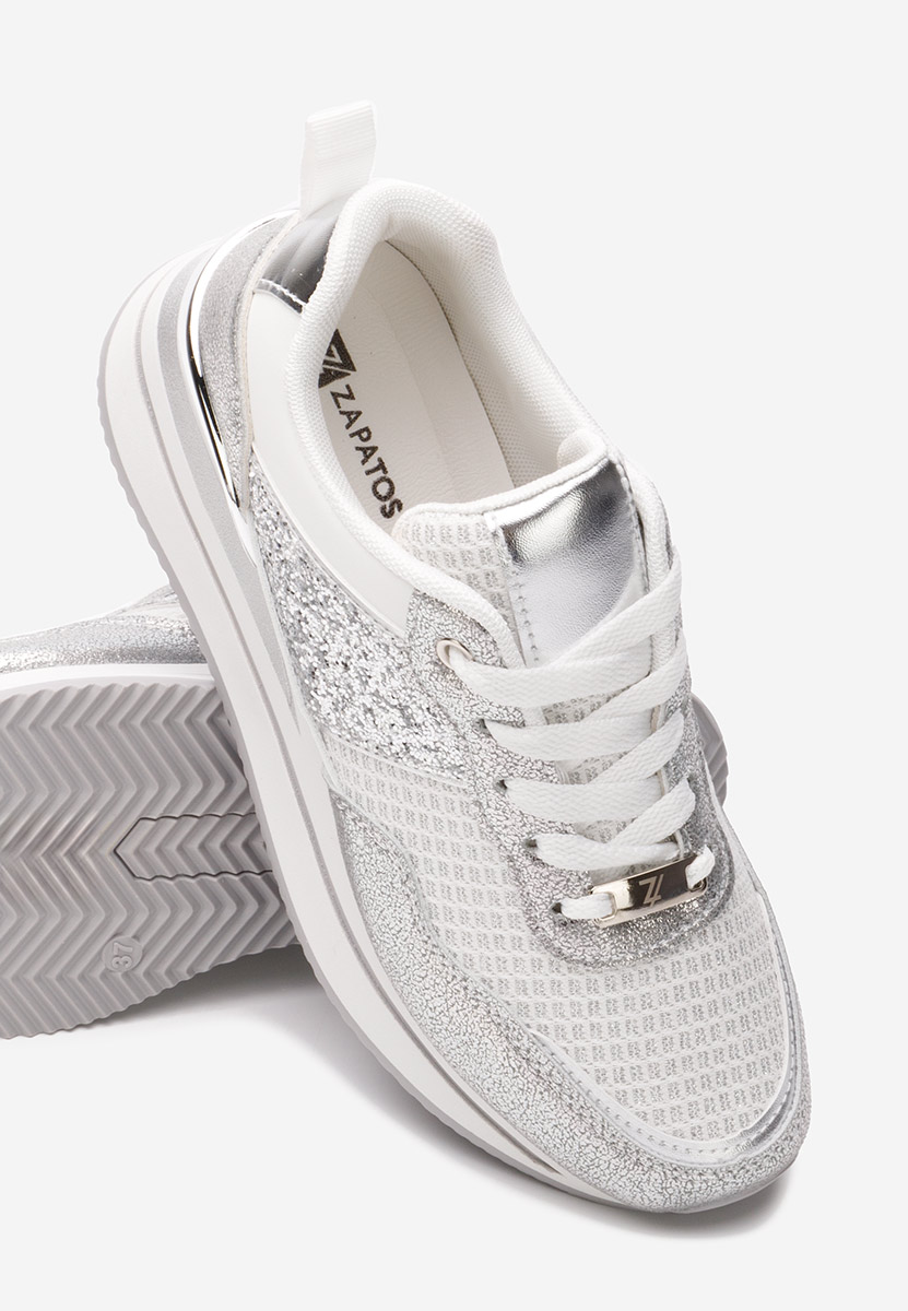 Sneakers con plateau Hanifa argento
