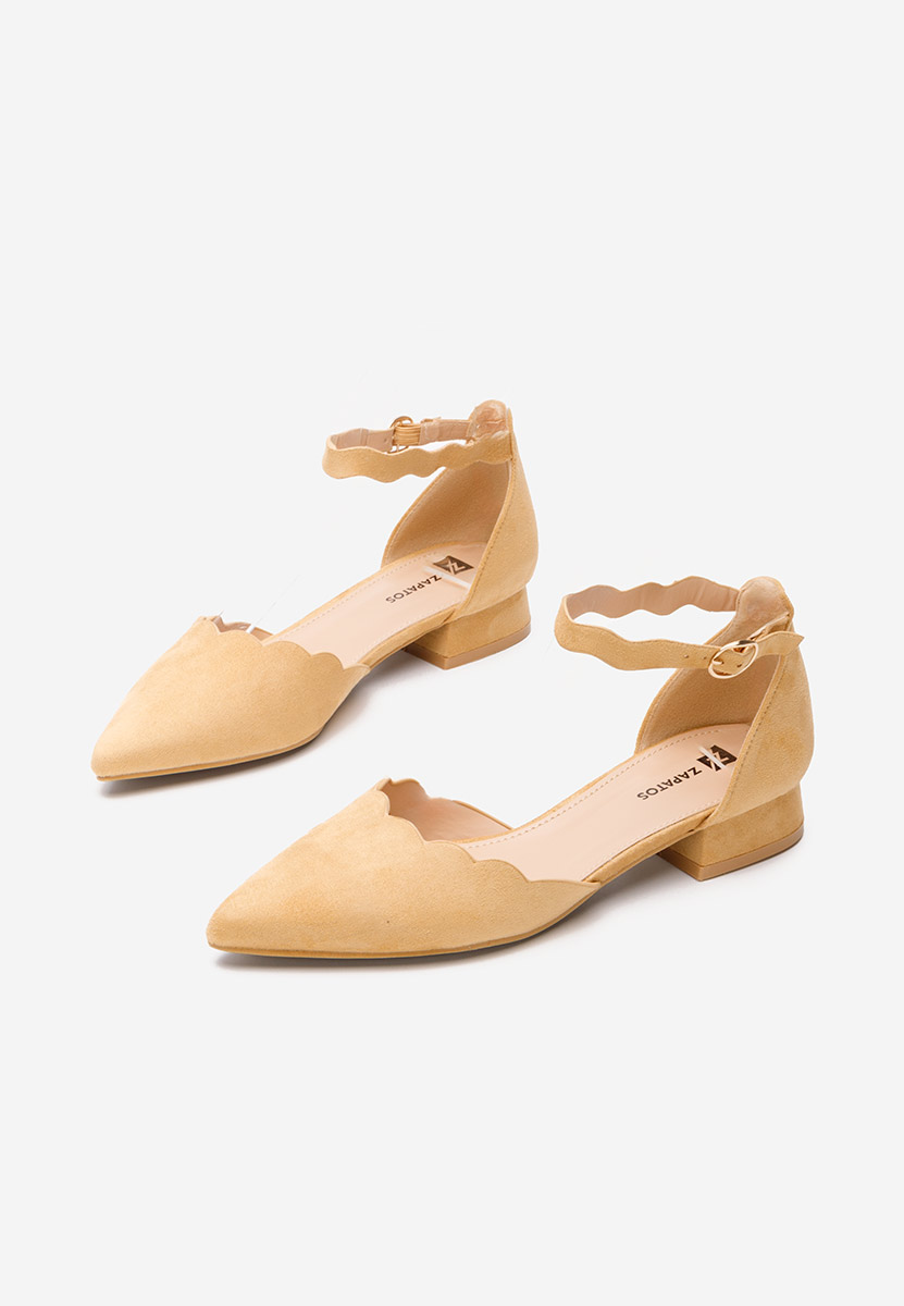 Décolleté tacco basso camel Weber