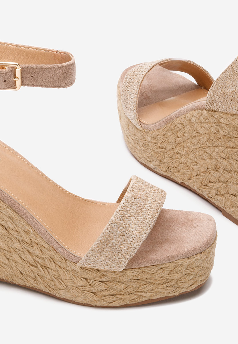 Sandali con zeppa Siarra cachi