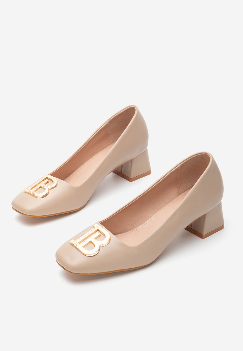 Décolleté tacco largo Brenna beige