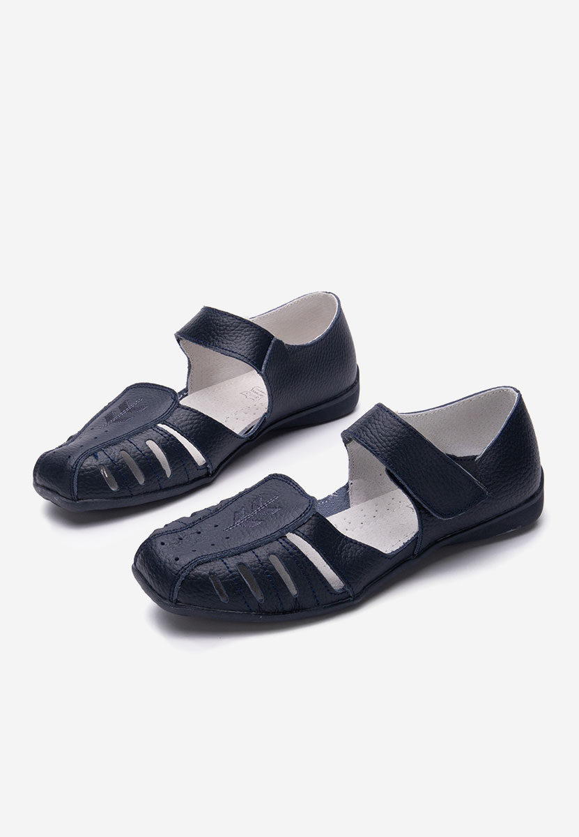 Ballerine cuoio Emmeline blu marine