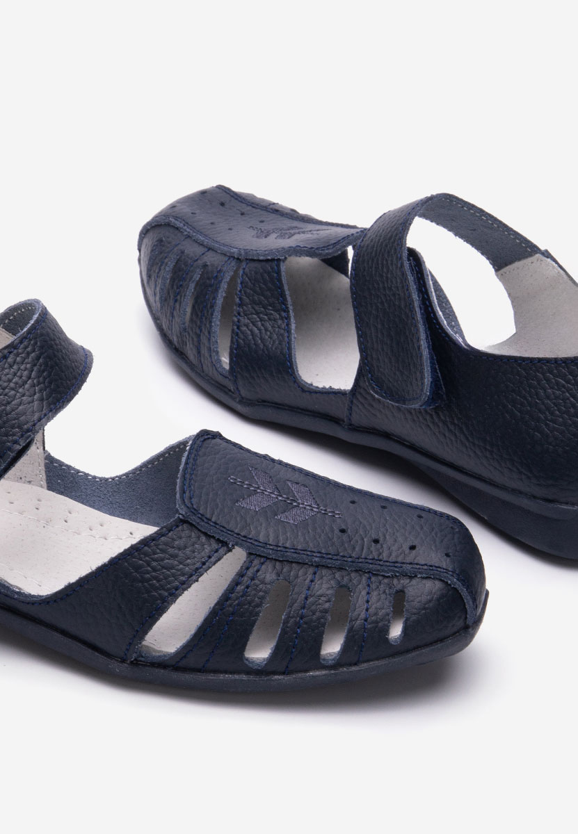 Ballerine cuoio Emmeline blu marine