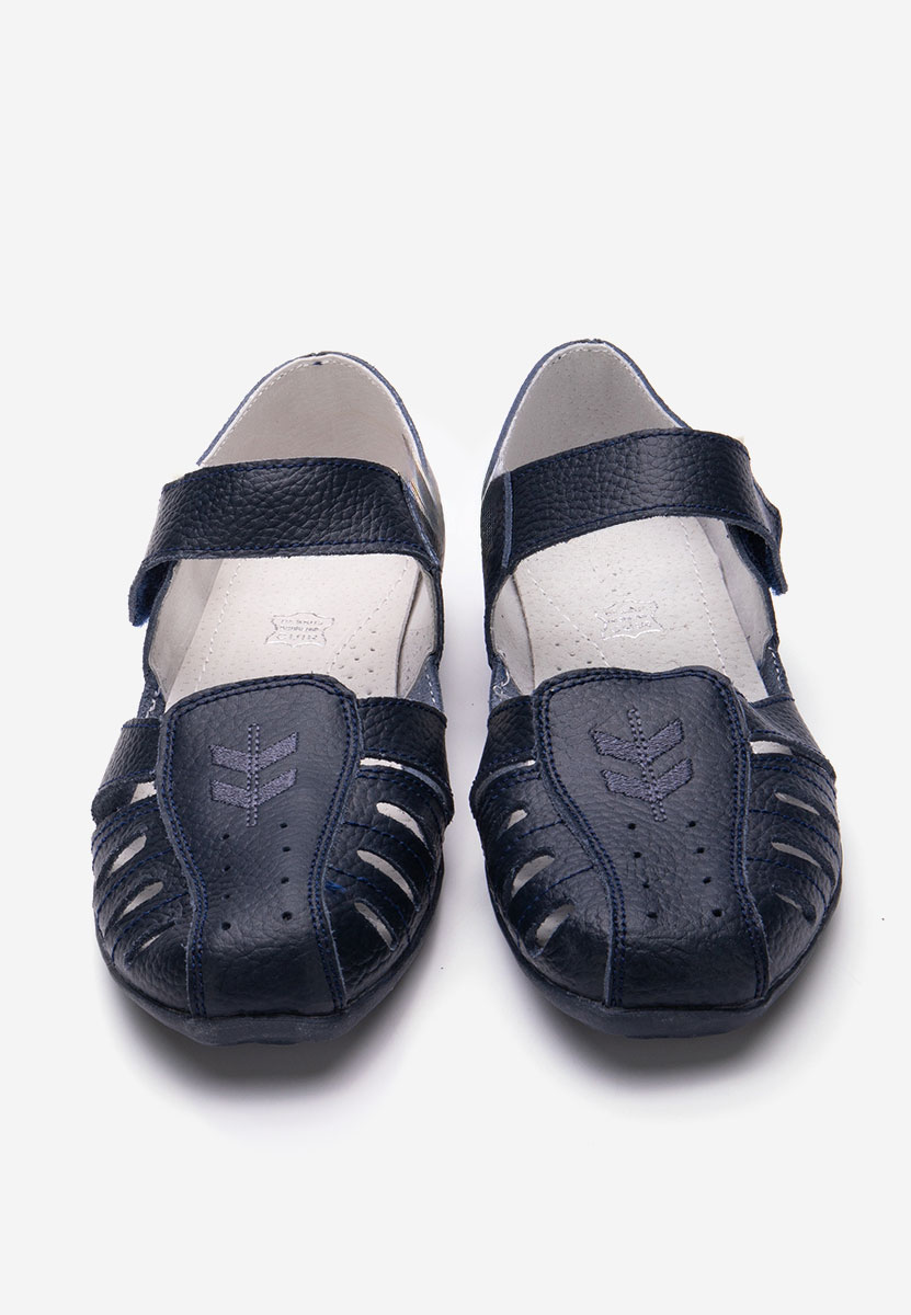 Ballerine cuoio Emmeline blu marine