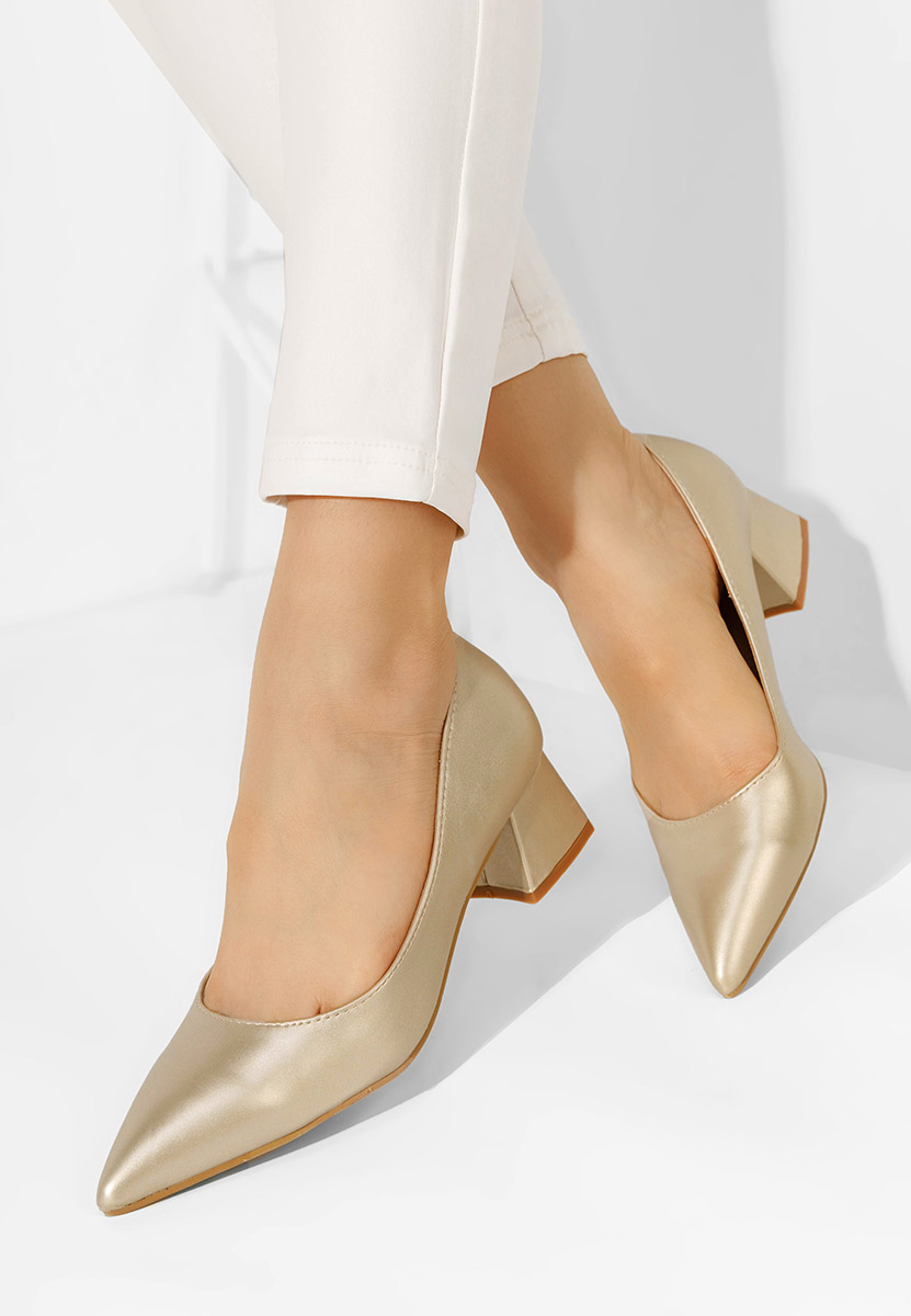 Décolleté tacco basso Alleva oro