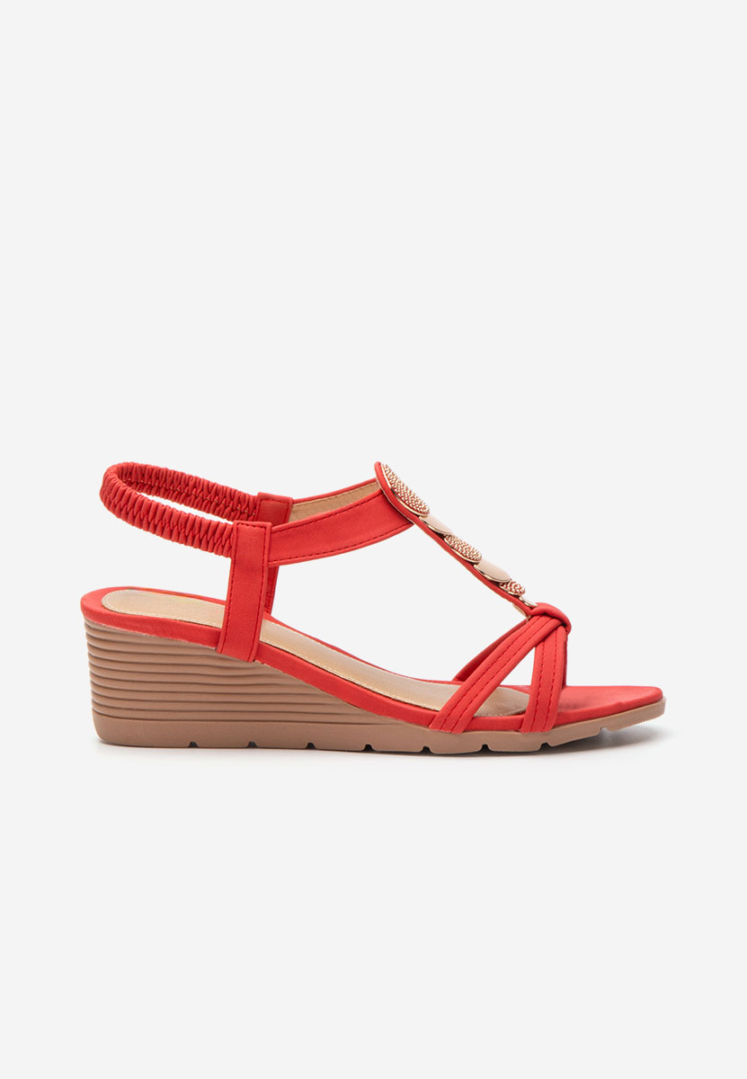Sandali con zeppa Floretia rosso