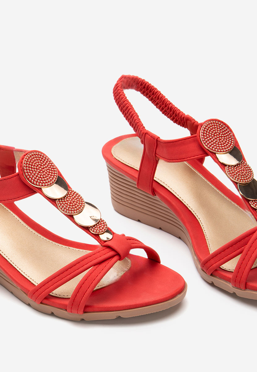 Sandali con zeppa Floretia rosso