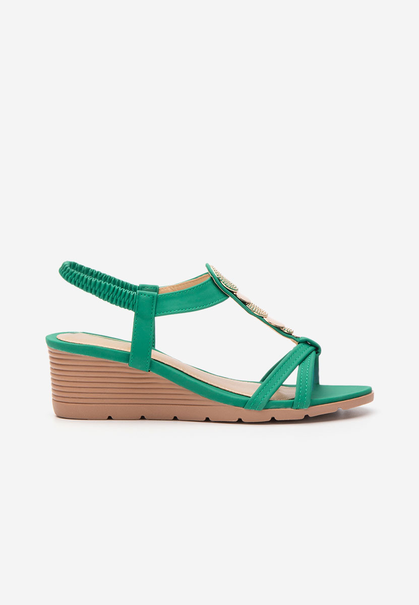 Sandali con zeppa Floretia verdi