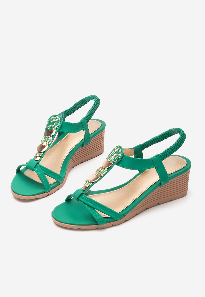 Sandali con zeppa Floretia verdi
