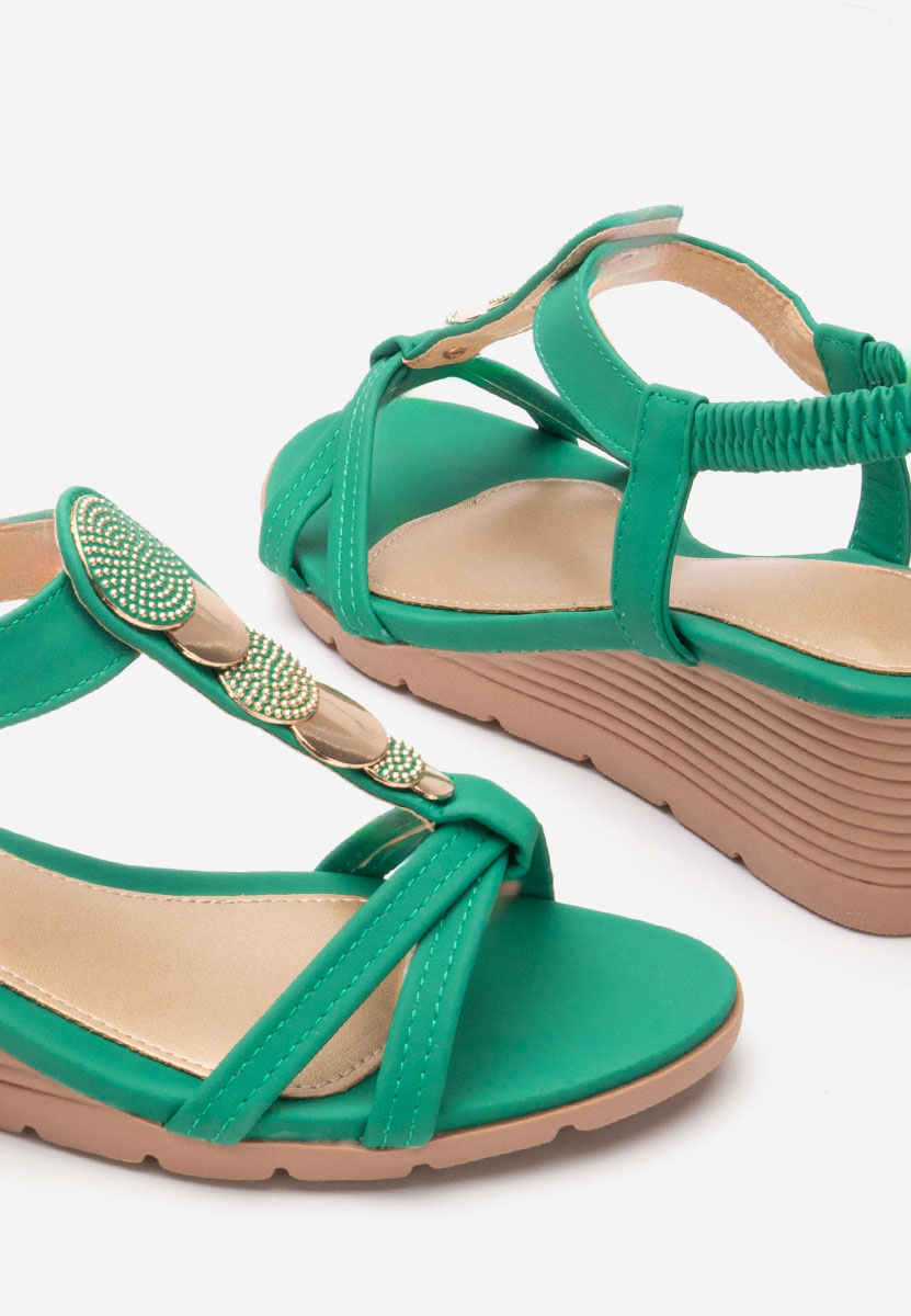 Sandali con zeppa Floretia verdi
