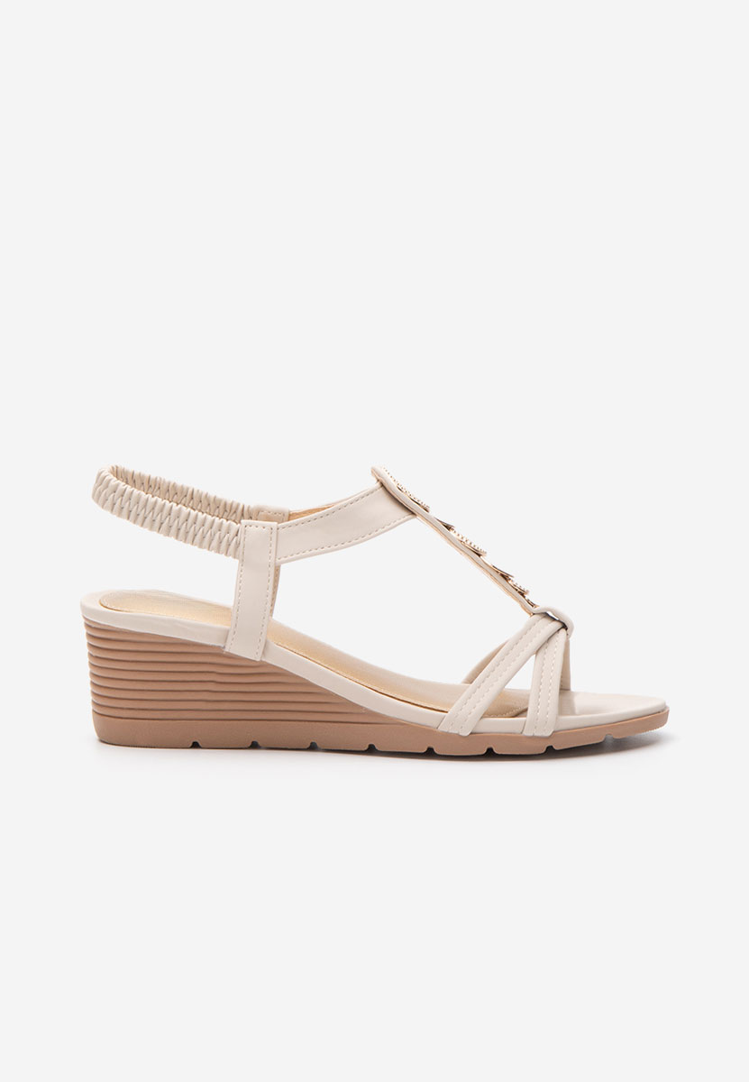 Sandali con zeppa Floretia beige