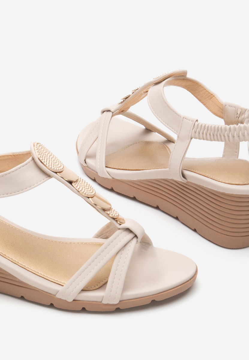 Sandali con zeppa Floretia beige