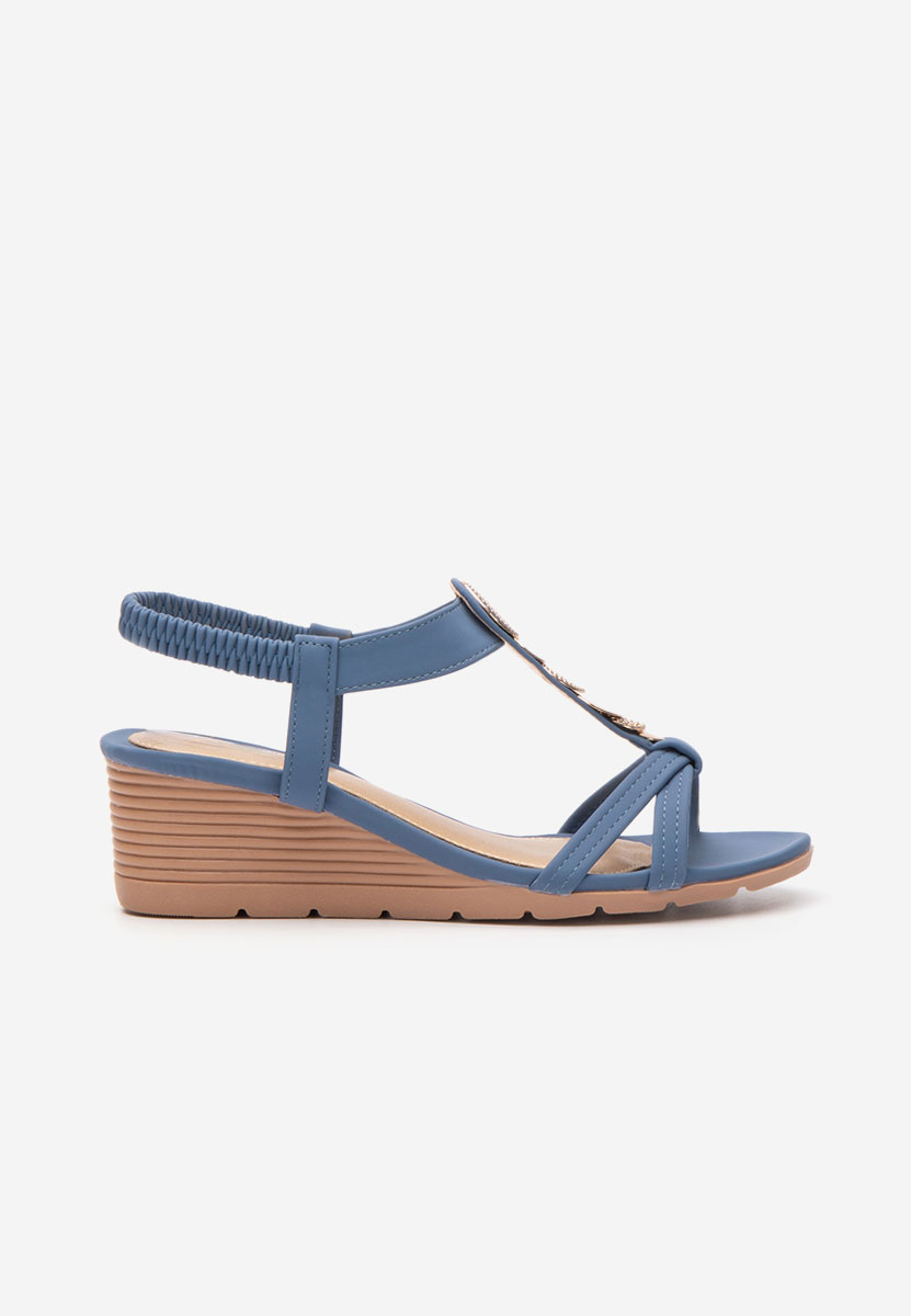 Sandali con zeppa Floretia blu