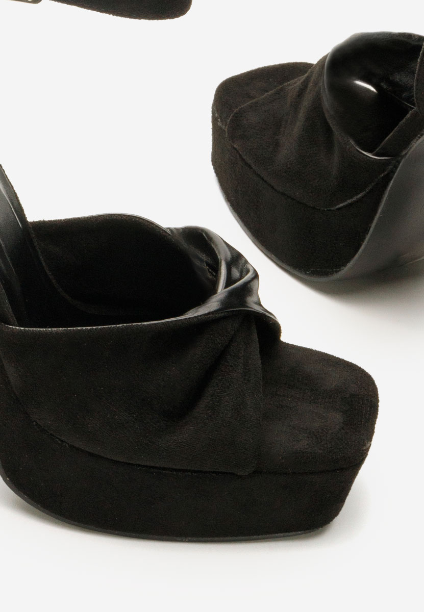 Sandali con tacco largo e plateau Lily nero