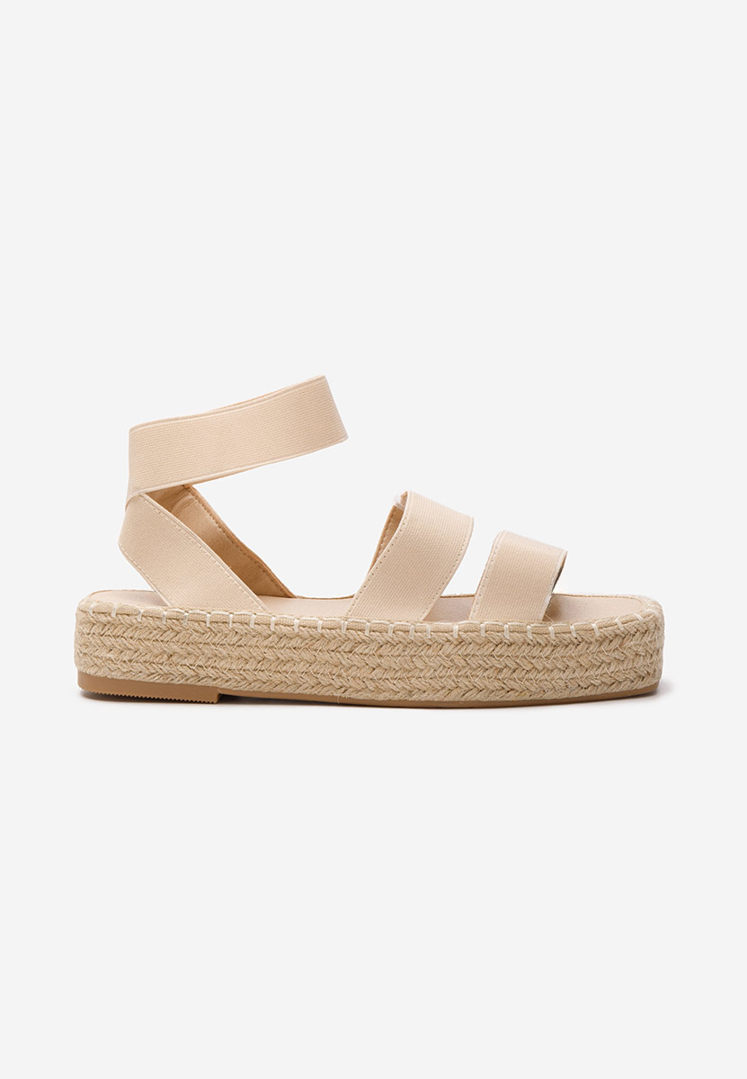 Espadrillas zeppa beige Clarena