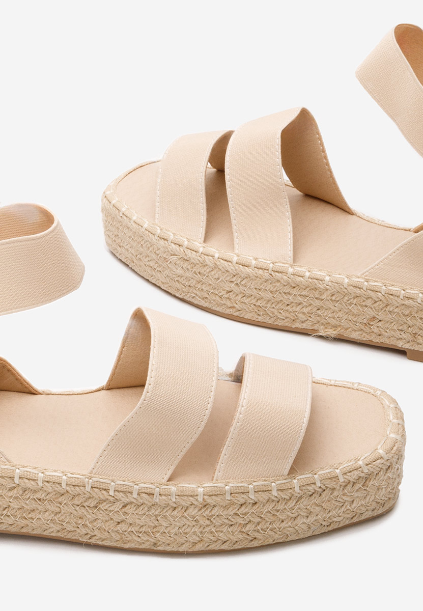 Espadrillas zeppa beige Clarena