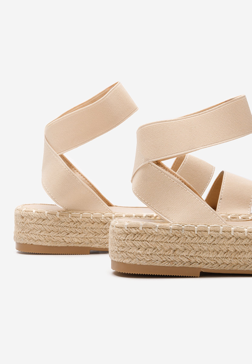 Espadrillas zeppa beige Clarena