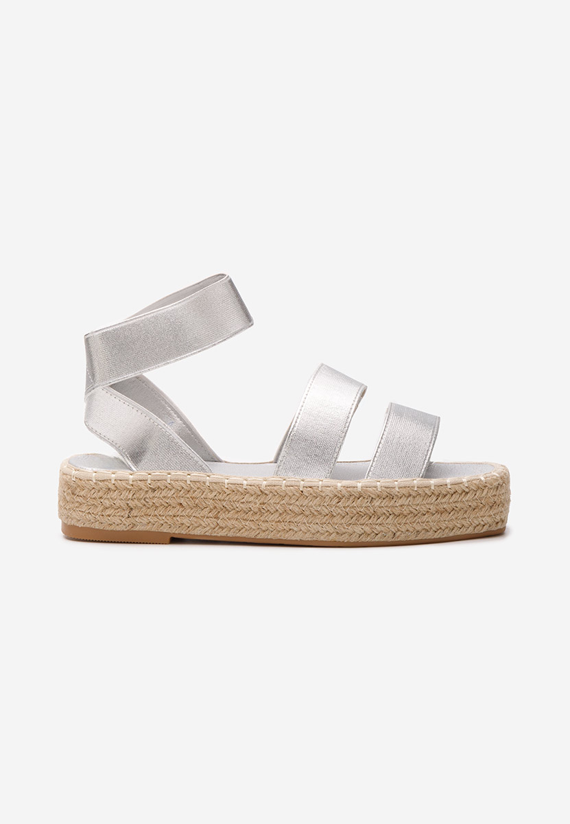 Espadrillas zeppa argento Clarena