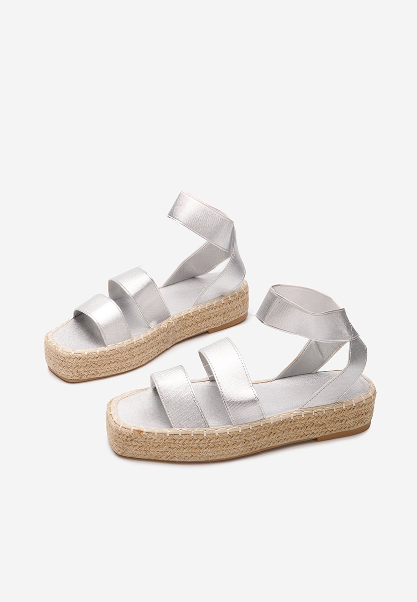 Espadrillas zeppa argento Clarena