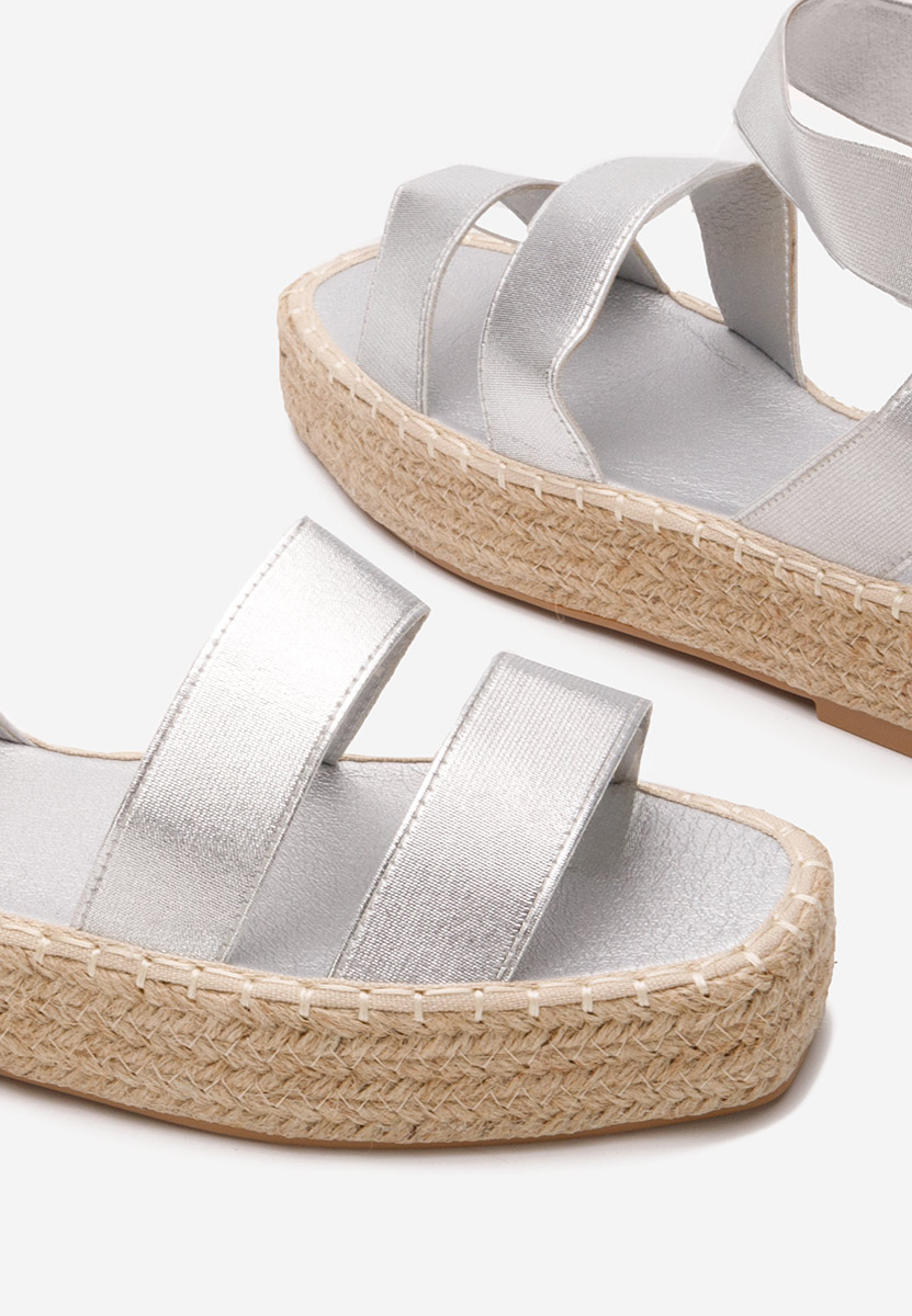 Espadrillas zeppa argento Clarena