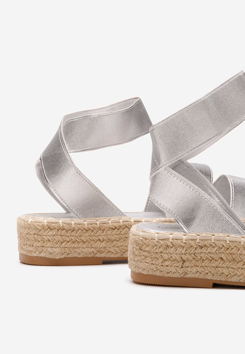Espadrillas zeppa argento Clarena