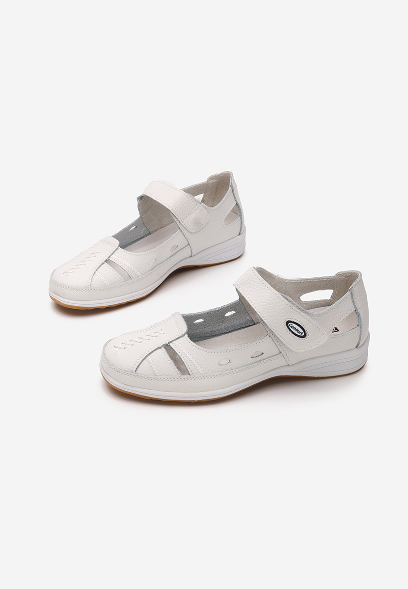 Ballerine cuoio Deby bianchi