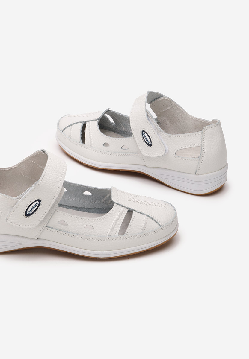 Ballerine cuoio Deby bianchi